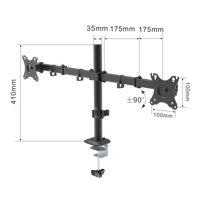 Support de bureau moderne flexible à ressort à gaz pour ordinateur portable et bras de moniteur réglable pour ordinateur