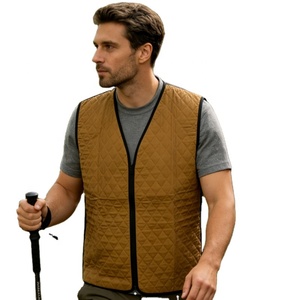 เสื้อกั๊กทำความเย็นแบบระเหยสีน้ำตาล กันน้ำ ระบายความร้อนต่อเนื่อง 4 ชั่วโมง ผ้าไนลอน แห้งเร็วและระบายอากาศได้ดี สำหรับโรงงานและเวิร์กช็อป - Product Image 1