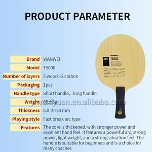 <span class=keywords><strong>Raquette</strong></span> <span class=keywords><strong>de</strong></span> tennis <span class=keywords><strong>de</strong></span> table en carbone T5000 (5 + 2 carbone) T-5000, batte <span class=keywords><strong>de</strong></span> <span class=keywords><strong>ping</strong></span>-<span class=keywords><strong>pong</strong></span> professionnelle, portable, Tafeltennisblad, vente chaude - Product Image 4