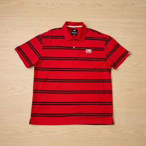 Camiseta Ecko Unltd para Hombre, Talla Grande 6XL, Roja a Rayas, Manga Corta, Logotipo Bordado, Informal, de Algodón Tejido, Transpirable, Corte Regular - Product Image 3