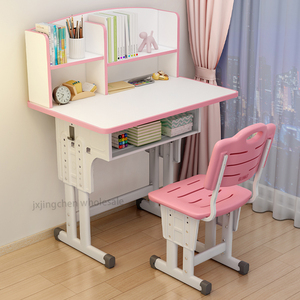 Conjunto de <span class=keywords><strong>Escritorio</strong></span> y Silla Ergonómico Moderno para Niños, Ajustable en Altura, con Estantería, Muebles para el Hogar, Mesa de Estudio de Madera para Niños - Product Image 2