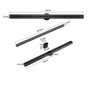Canale di scarico doccia invisibile a pavimento lineare con griglia esterna Slim Kit di scarico a pavimento con scarico canale a sifone - Product Image 2