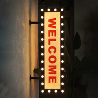 Enseigne lumineuse personnalisée en métal vintage avec ampoules LED multicolores, alimentée par transformateur, garantie 3 ans, pour publicité, bureau, mariage