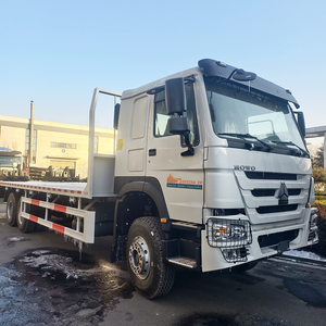 รถบรรทุกใหม่ติดตั้งเครนพับได้บนแขนรถยก ยี่ห้อ Shacman F3000 X3000 Howo 430 400 แรงม้า รถบรรทุกตู้บรรทุกสินค้า 12 ล้อ รถบรรทุกพื้นเรียบ - Product Image 6