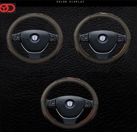Housses de volant de voiture en cuir véritable, design professionnel, antidérapantes, universelles, pour camions, SUV, berlines, fourgonnettes