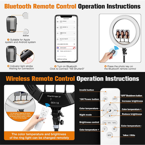 YEAH Professional 480 LED 22 pouces Ringlight 2700-7000K Dimmable RA80 <span class=keywords><strong>56</strong></span> <span class=keywords><strong>cm</strong></span> 22 pouces Selfie <span class=keywords><strong>Ring</strong></span> <span class=keywords><strong>Light</strong></span> avec trépied, support pour téléphone - Product Image 5