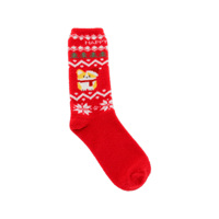 Chaussettes douces et chaudes pour femme, personnalisées, jetables, en mélange de coton, imprimées par transfert thermique, à motif animalier mignon, pour l'hiver et les fêtes