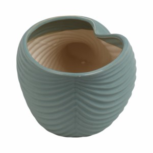 Vaso in ceramica a forma di onda, in gres costiero, per piante da interno ed esterno - Product Image 3