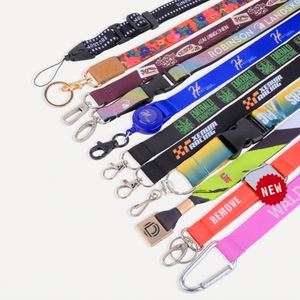 Wholesale Cheap Custom Black Neck Strap Sublimation Printed 10mm 20mm 25mm Id Card Blank Round Polyester Roll Lanyard <b>Ribbon</b> - Product Image 3