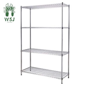 Étagère de rangement réglable en acier inoxydable, support à 4 niveaux en métal revêtu de poudre et Chrome, cuisine Restaurant