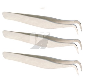 Pinzas de extensión de pestañas de acero inoxidable de melocotón opaco profesional de alta calidad logotipo personalizado punta puntiaguda de volumen sostenible - Product Image 4