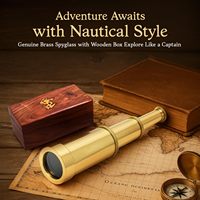 Télescope marin ALFA NAUTICAL Zoom Brass 1 pouce 4-9,9x 500 mm, mise au point manuelle, non étanche, boîte en bois, usage civil, camping, 100 m