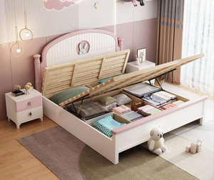 Letto per Bambini in Legno Massello, Letto Principessa per Camera <span class=keywords><strong>da</strong></span> Ragazza, Letto Grande per Studentesse, Arredamento di Lusso Leggero - Product Image 6