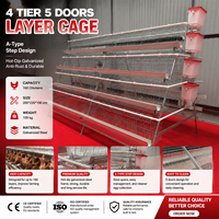 Cage à poules pondeuses à batterie 4 niveaux 5 portes, cages pour animaux, cages à poules à batterie