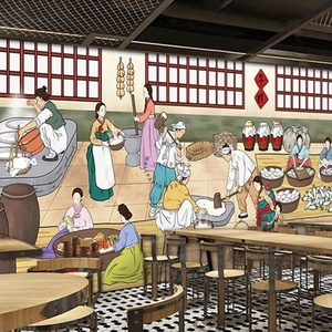 <span class=keywords><strong>Papier</strong></span> <span class=keywords><strong>peint</strong></span> de décoration de restaurant kimchi de <span class=keywords><strong>style</strong></span> <span class=keywords><strong>ethnique</strong></span> coréen moderne - Product Image 3