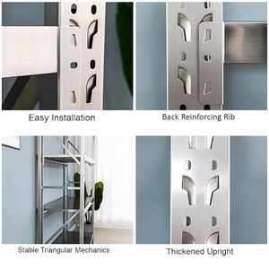 מדפי תצוגה מסחריים לסופרמרקט, מדפי אחסון תעשייתיים ניתנים לערום, מדף נירוסטה 201 למחסן - Product Image 4