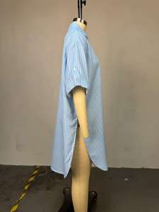 GX2938 moda 2025 abbigliamento donna autunno Boutique Street Wear <span class=keywords><strong>camicia</strong></span> a manica corta abiti <span class=keywords><strong>Midi</strong></span> elegante <span class=keywords><strong>abito</strong></span> spoglio causale - Product Image 4