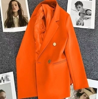 Manteau de Costume Femme, Veste Unie Coupe Ample Coréenne