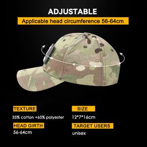 Casquette confortable pour l'entraînement, la chasse en plein air, les sports, casquette de baseball, casquette tactique multicolore, casquette décontractée pour la rue - Product Image 4
