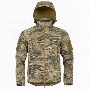 High Quality Custom Men Waterproof Soft Shell Camouflage Clothing Jackets Mens Tactic Jacket With Fixed Hood