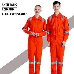 Chất lượng cao tinh khiết bông chống tĩnh bảo hộ lao động chống cháy một mảnh an toàn Coverall phù hợp với XL Kích thước áo lao động đồng phục - Product Image 3