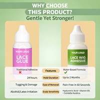 Penghilang Lem Wig Cepat Beraksi untuk Wig Lace, Sistem Rambut, dan Ekstensi 3 oz