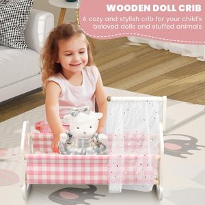 Ensemble de <span class=keywords><strong>lit</strong></span> de poupée en bois pour poupées de 18 pouces avec literie et <span class=keywords><strong>baldaquin</strong></span>, accessoires de meubles pour poupées - Product Image 6