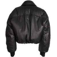 Manteau en cuir véritable surdimensionné pour femmes, chaud pour l'hiver, veste en cuir noir