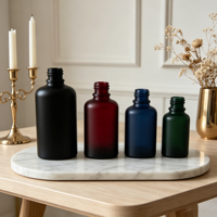 Flacon en verre transparent de 50 ml pour parfums, huiles essentielles, sérum de soin, avec bouchon à vis standard, compte-gouttes, compatible diffuseur à bâtonnets, personnalisable