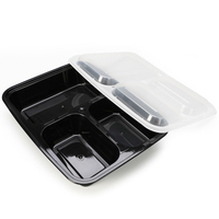 Emballage alimentaire à emporter personnalisable micro-ondable 3 compartiments récipients alimentaires boîte à lunch en plastique jetable