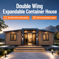 Casa Contenedor Expandible Moderna de 10 pies con Doble Ala, Personalizable, para Tienda Móvil y Quiosco de Café Portátil para Exteriores