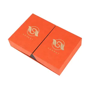 Special Double Door Skincare Perfume Rigid Gift Boxes For Present Gold Hot Stamping Logo For New Year