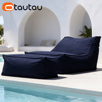 Housse de pouf chaise longue d'extérieur moderne en tissu Oxford imperméable OTAUTAU, sans rembourrage, housse amovible pour jardin, plage, camping SF062