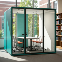 Cabine de réunion acoustique modulaire insonorisée de grande taille pour plusieurs personnes