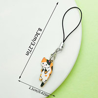Porte-clés en peluche, pendentif chat de dessin animé en alliage avec finition émaillée, mignon, pour sac à dos, portefeuille, voiture, téléphone, style Kawaii