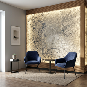 Lámina de Piedra Natural Pulida Ecológica Triton Stones, Revestimiento de Piedra Fino y Flexible Translúcido, Bloque de Pizarra de 122x244cm, Premium 5+ - Product Image 1