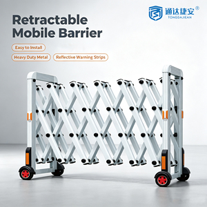 Barrière accordéon manuelle extensible en aluminium OEM, <span class=keywords><strong>5</strong></span> mètres, pour croisement, garantie 2 ans, barrières de circulation, <span class=keywords><strong>portail</strong></span> pliant en carton - Product Image 5