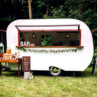 Camion de restauration mobile, bar extérieur portable, restaurant mobile, chariot à boissons, bar à alcool et à vin, remorques en acier inoxydable