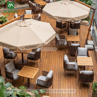 Juego de Comedor Moderno de Grado Comercial, Muebles para Proyectos de Restaurantes, Juego de Mesa de Metal Resistente para Comedor de Hotel, Venta al Por Mayor