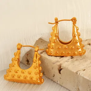 OUDIANYA BIJOUX EH359-0 Nouveau style simple personnalité de la mode géométrique sac serrure section boucles d'oreilles bijoux en gros