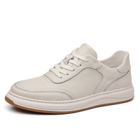 Zapatillas bajas con cordones para hombre, de cuero de vaca de primera calidad, suela de goma antideslizante, ligeras, transpirables, para uso diario informal, OEM