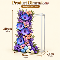 Cadre de toile de fond en fleurs artificielles réalistes en EVA violettes, grande décoration personnalisée pour mariage, cérémonie de remise des diplômes, événement extérieur, photomaton