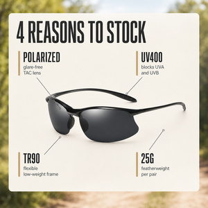 OEM Cycling Glasses Polarized UV400 Windproof Sports Sunglasses Bike Eyewear Wrap Around Photochromic Lightweight MTB HD PC - Product Image 2