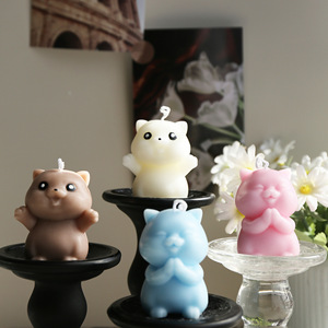 <span class=keywords><strong>Vela</strong></span> Aromática Artesanal de Cera de Soya con Forma de Gato, Decoración 3D de Dibujos Animados, Regalo para el Día de San Valentín, Pascua, Ramadán - Product Image 1