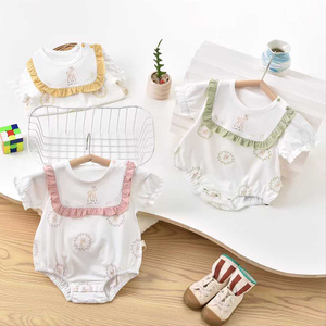 Nuovo abbigliamento estivo in cotone sottile per neonati, tutina triangolare senza maniche per bambine, tutina per neonati - Product Image 2