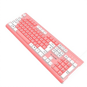 Teclado USB con Cable Azul de Tamaño Completo, 104 Teclas, Membrana, Teclado de Escritorio para Computadora con Teclado Numérico, Material Plástico - Product Image 4
