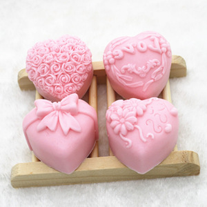 Heart-Shaped Silicone <b>Molds</b> For <b>Candles</b> Soap Cake Decor Valentine'S Day DIY Crafting <b>Mold</b> Set Transparent White - Product Image 2