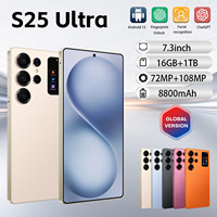 S25 Ultra Road Trip Android Smart 5G Phone Penjualan Global 2026 16GB 1TB 7.3 Inci Baterai 8000mAh Dual SIM GPS Pengenal Wajah