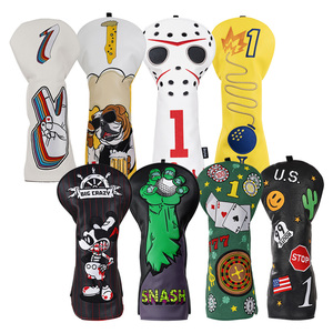 Housse de tête de club de golf portable en cuir PU souple avec bande élastique, accessoires de golf, housses de tête de clubs de golf et de hockey - Product Image 1