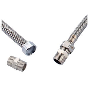 Stainless Steel Male Threaded <b>Shower</b> <b>Hose</b> Connector 1/2 In Durable For Inlet <b>Hose</b> And <b>Shower</b> <b>Head</b> Extension - Product Image 4